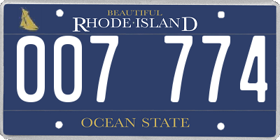 RI license plate 007774