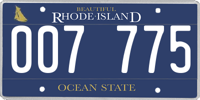 RI license plate 007775