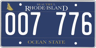 RI license plate 007776