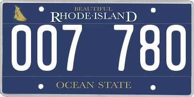 RI license plate 007780