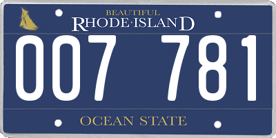 RI license plate 007781