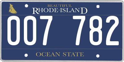 RI license plate 007782