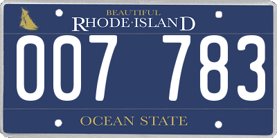 RI license plate 007783