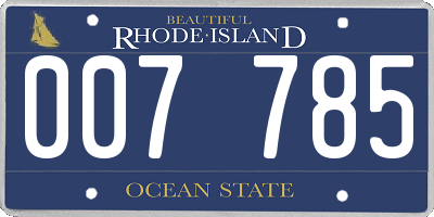 RI license plate 007785