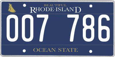 RI license plate 007786