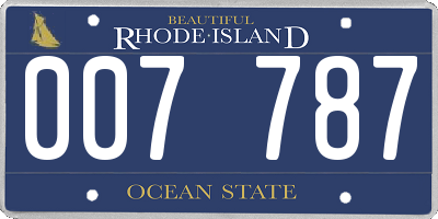 RI license plate 007787