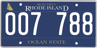 RI license plate 007788