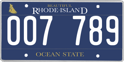 RI license plate 007789