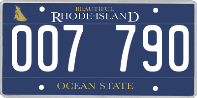 RI license plate 007790