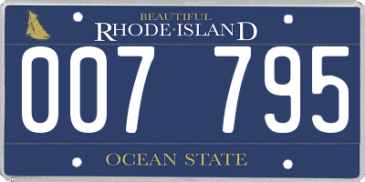 RI license plate 007795