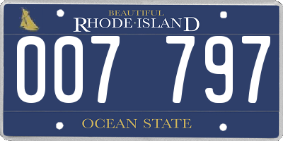 RI license plate 007797