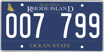 RI license plate 007799