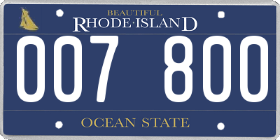 RI license plate 007800