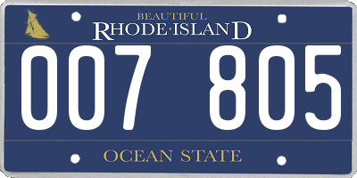 RI license plate 007805
