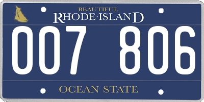 RI license plate 007806