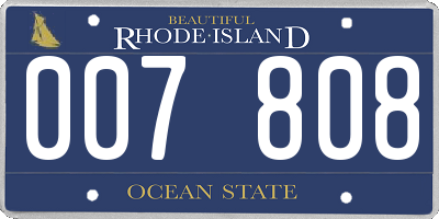 RI license plate 007808