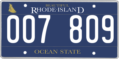 RI license plate 007809