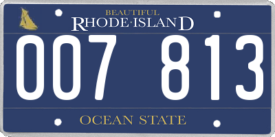 RI license plate 007813