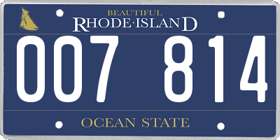 RI license plate 007814