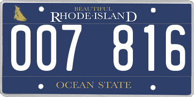 RI license plate 007816