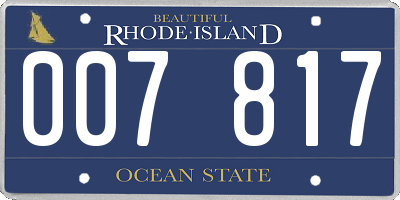 RI license plate 007817