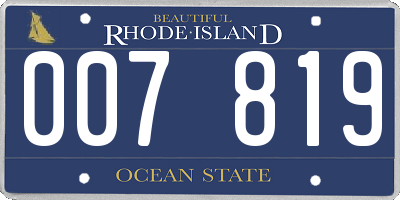 RI license plate 007819