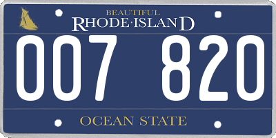 RI license plate 007820