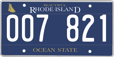 RI license plate 007821