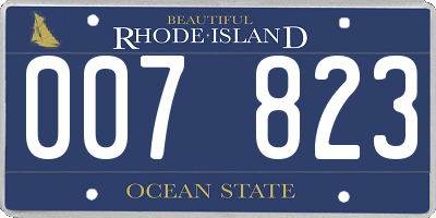 RI license plate 007823