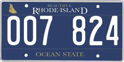RI license plate 007824