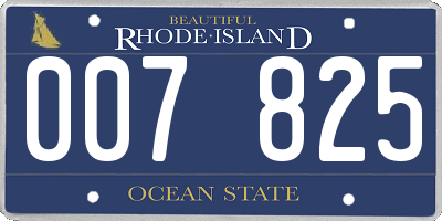 RI license plate 007825