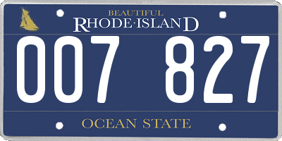 RI license plate 007827