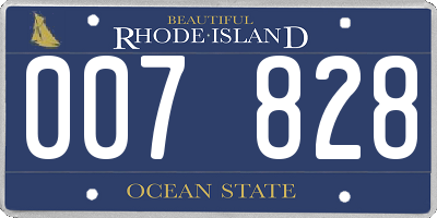 RI license plate 007828