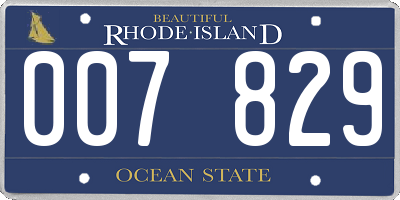 RI license plate 007829