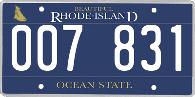 RI license plate 007831