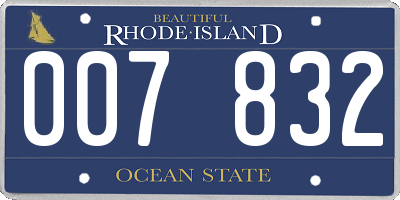 RI license plate 007832