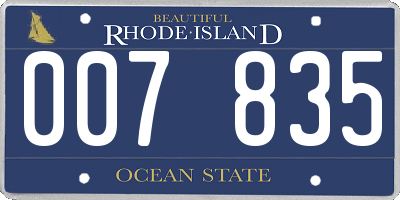 RI license plate 007835