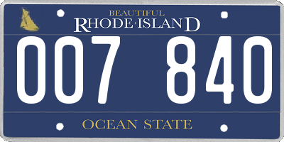 RI license plate 007840