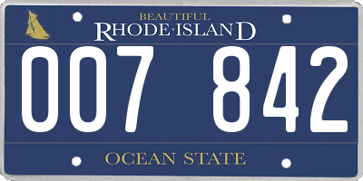 RI license plate 007842