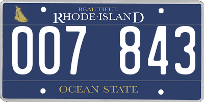 RI license plate 007843