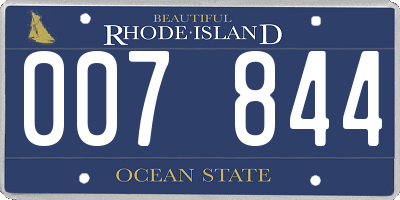 RI license plate 007844