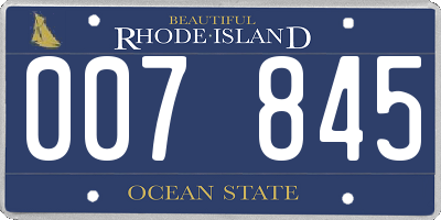 RI license plate 007845