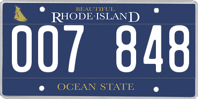 RI license plate 007848