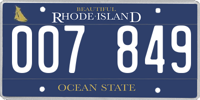 RI license plate 007849