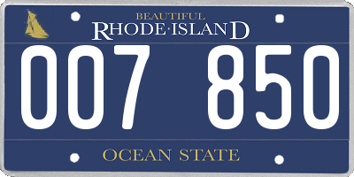 RI license plate 007850