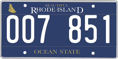 RI license plate 007851