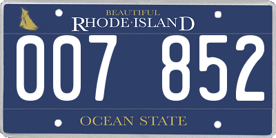 RI license plate 007852