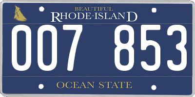 RI license plate 007853