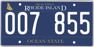 RI license plate 007855
