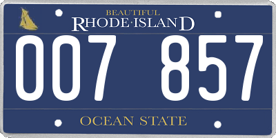 RI license plate 007857